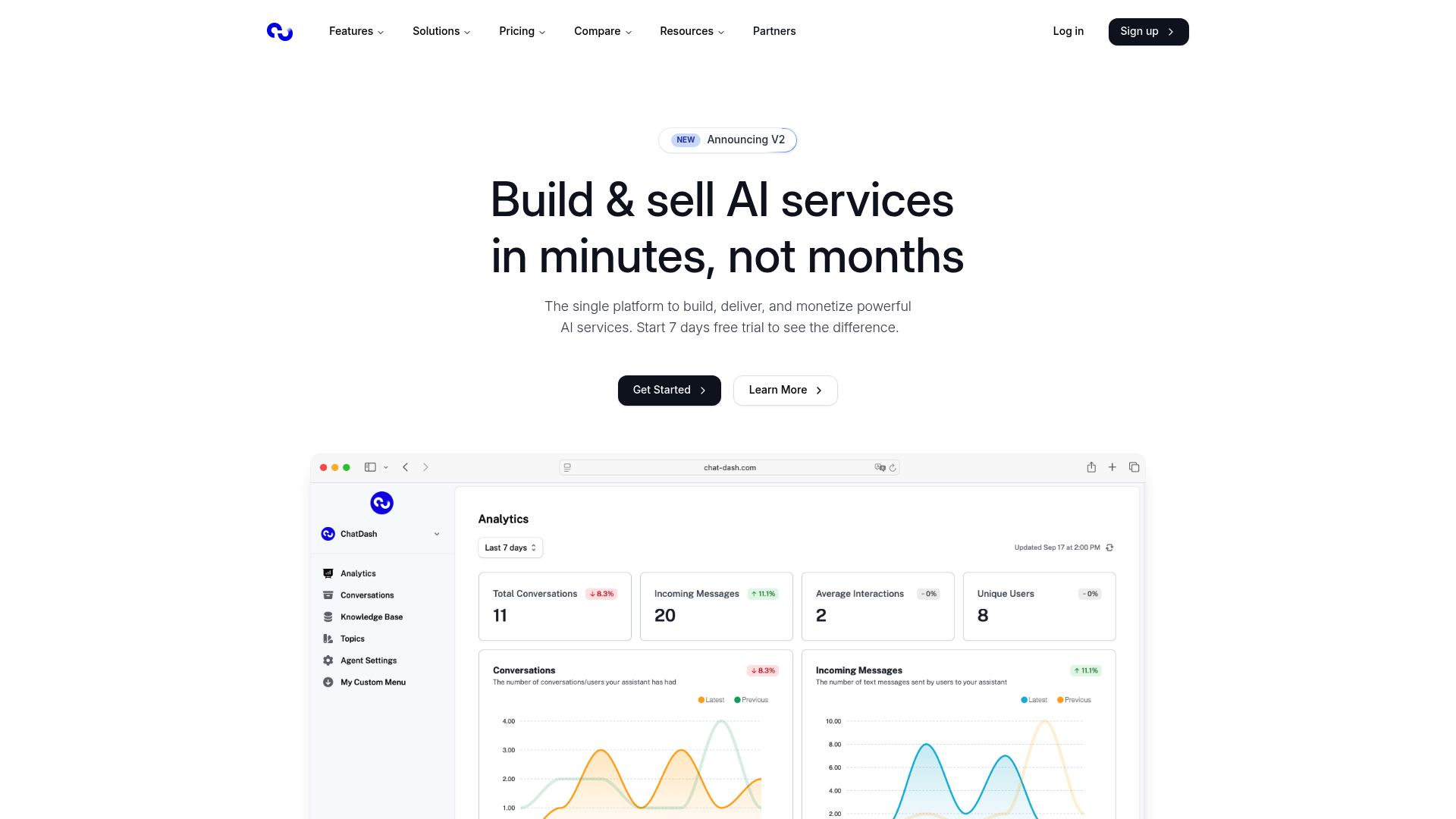 ChatDash, LLC homepage hero screenshot