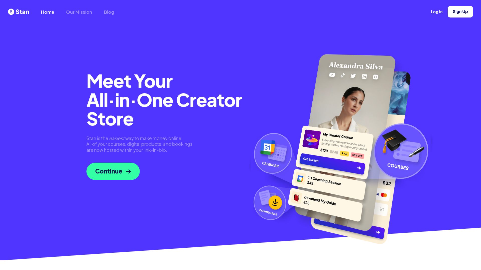 Stan homepage hero screenshot